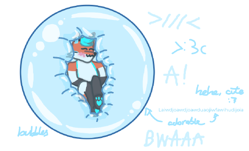 I'm bored and want to draw something, so I message Crirex and ask them what I should draw. They responded wombubble, so I did. I don't think they were expecting themselves to be the one trapped inside, though~